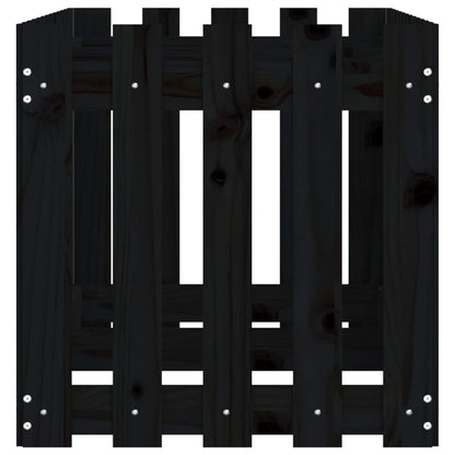 Fioriera Giardino a Recinzione Nera 150x50x50cm Massello Pino | homemem39