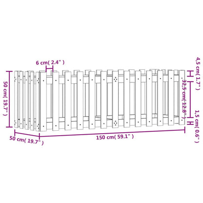 Fioriera Rialzata Giardino Recinzione 150x50x50cm Legno Douglas | homemem39