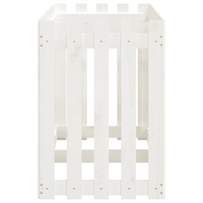Fioriera Giardino a Recinzione Bianca 150x50x70cm Massello Pino