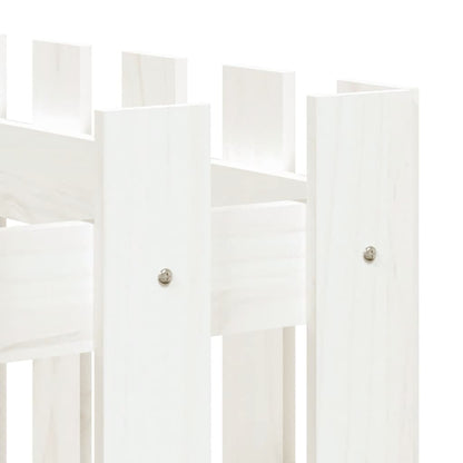 Fioriera Giardino a Recinzione Bianca 150x50x70cm Massello Pino