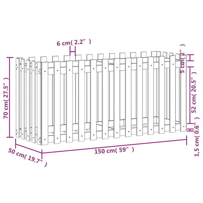 Fioriera Rialzata Giardino Recinzione 150x50x70cm Legno Douglas | homemem39