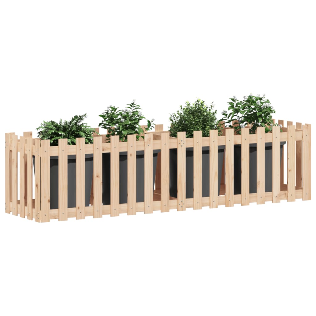 Fioriera da Giardino a Recinzione 200x50x50cm Massello Pino - homemem39