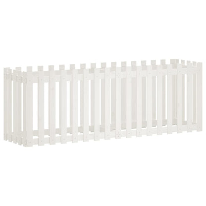 Fioriera Giardino a Recinzione Bianca 200x50x70cm Massello Pino - homemem39