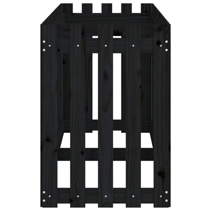 Fioriera Giardino a Recinzione Nera 200x50x70cm Massello Pino - homemem39