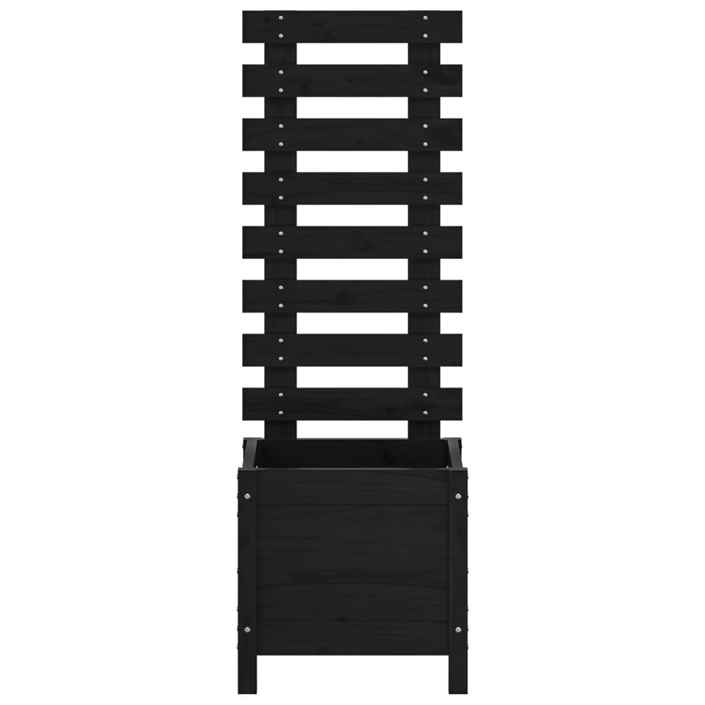 Fioriera Giardino con Rastrelliera Nera 39x39,5x114cm Pino - homemem39