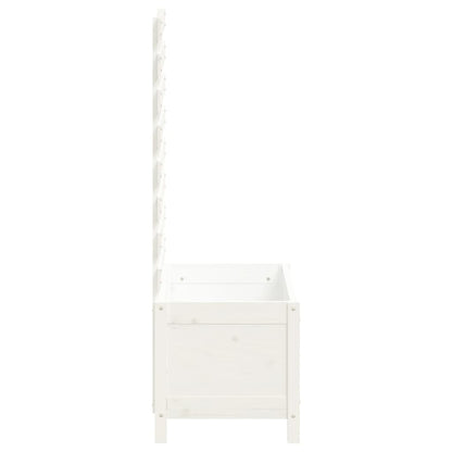 Fioriera Giardino con Rastrelliera Bianca 79x39,5x114cm Pino - homemem39