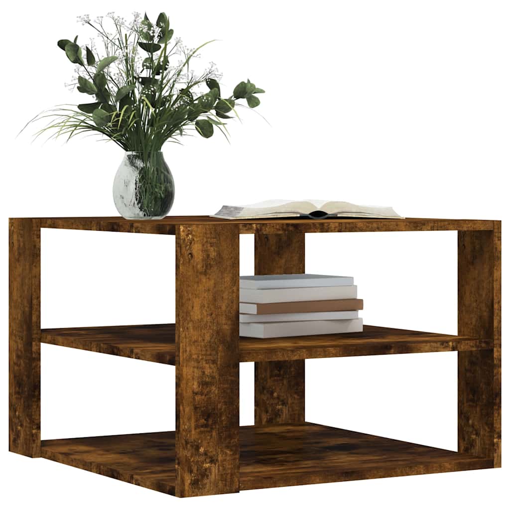 Tavolino Salotto Rovere Fumo 58x58x40 cm Legno Multistrato | homemem39