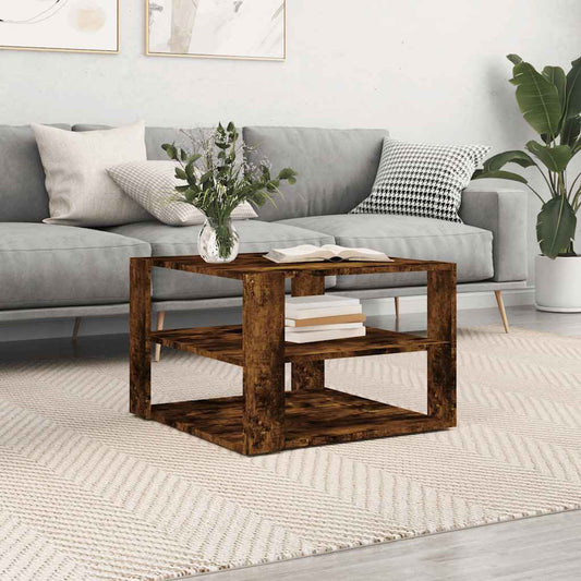 Tavolino Salotto Rovere Fumo 58x58x40 cm Legno Multistrato | homemem39