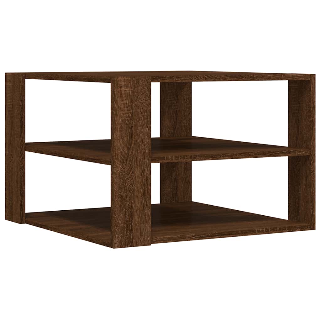Tavolino Salotto Rovere Marrone 58x58x40 Legno Multistrato | homemem39