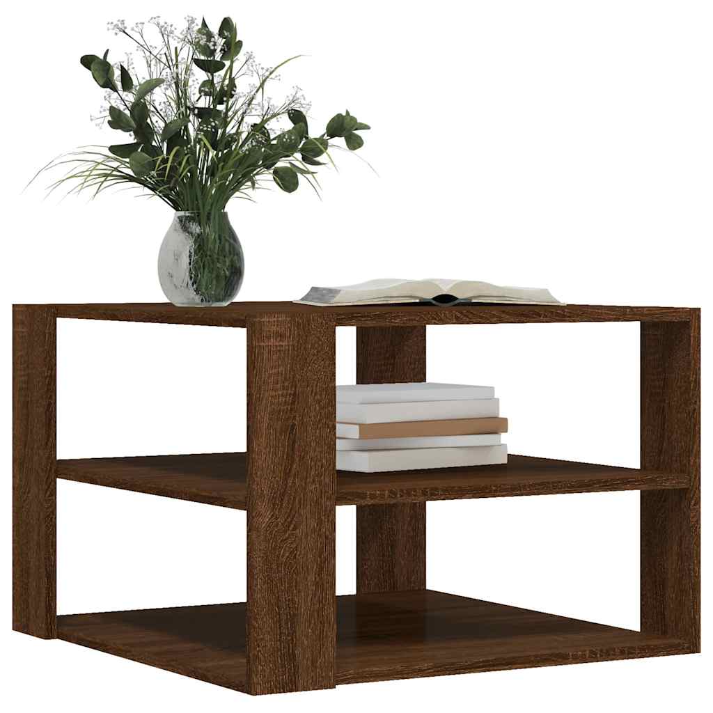 Tavolino Salotto Rovere Marrone 58x58x40 Legno Multistrato | homemem39