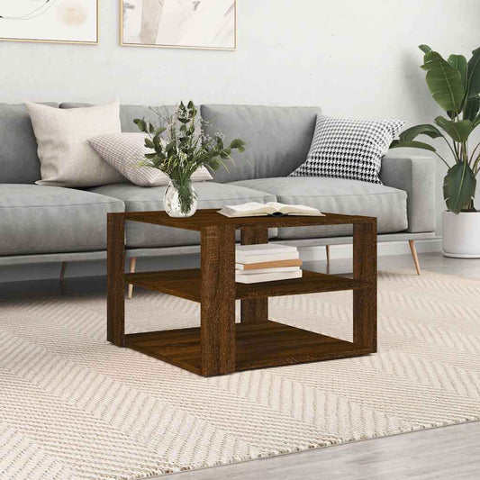 Tavolino Salotto Rovere Marrone 58x58x40 Legno Multistrato | homemem39