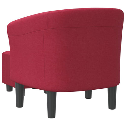 Poltrona Cabriolet con Poggiapiedi Rosso Vino in Tessuto | homemem39