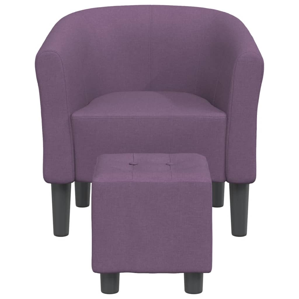 Poltrona Cabriolet con Poggiapiedi Viola in Tessuto | homemem39
