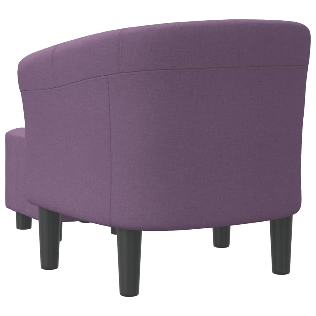 Poltrona Cabriolet con Poggiapiedi Viola in Tessuto | homemem39