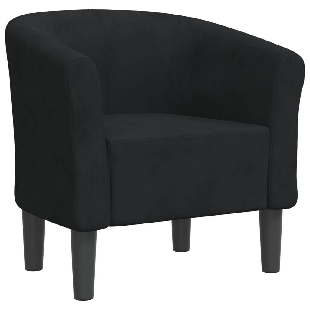 Poltrona Cabriolet Nera in Velluto | homemem39