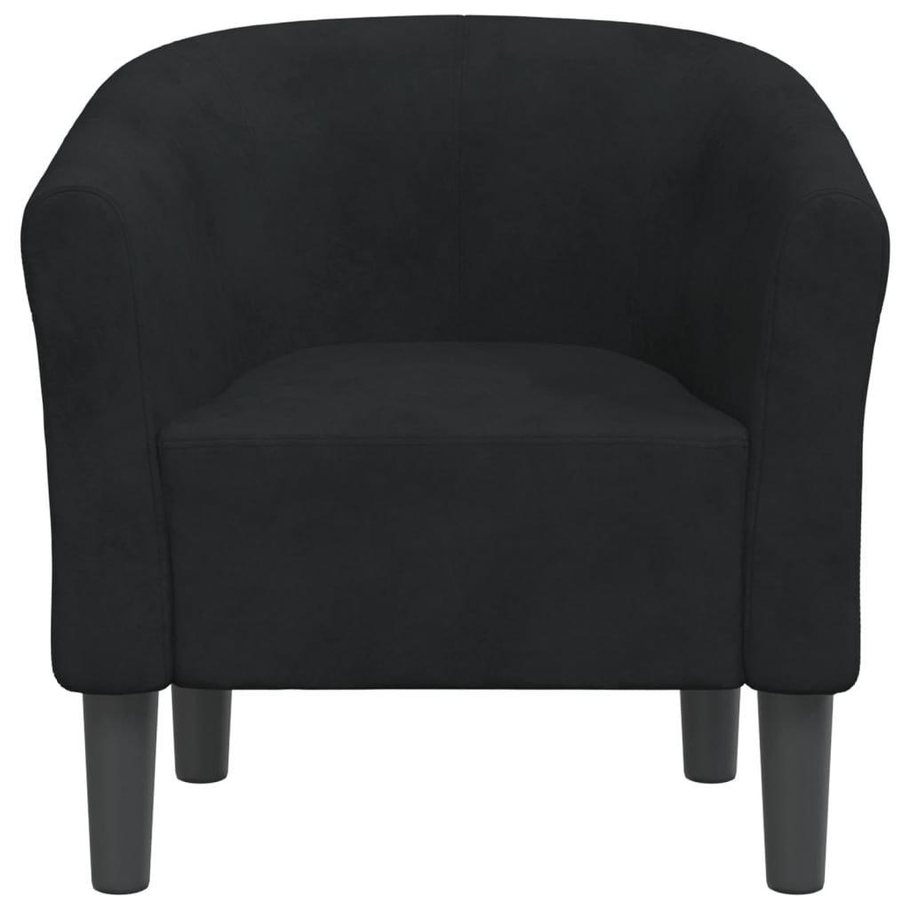 Poltrona Cabriolet Nera in Velluto | homemem39