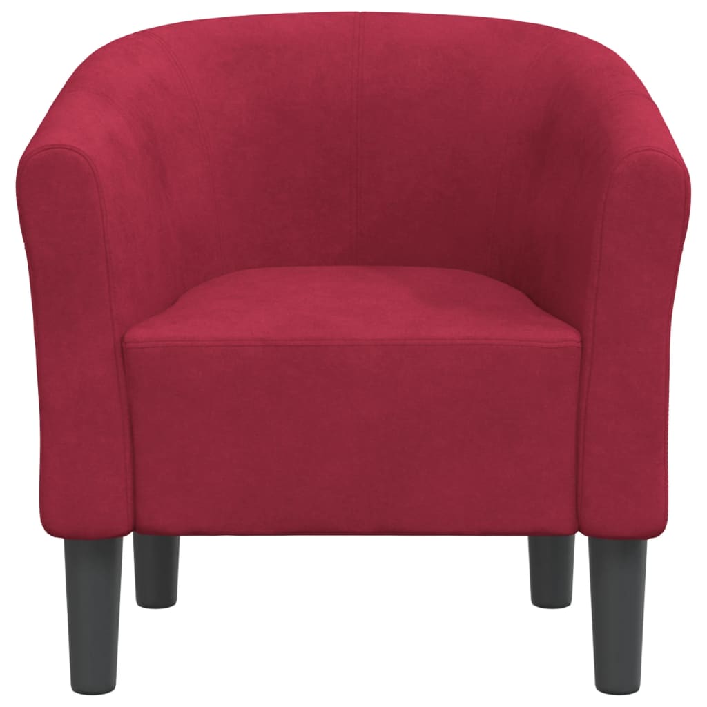 Poltrona Cabriolet Rosso Vino in Velluto | homemem39