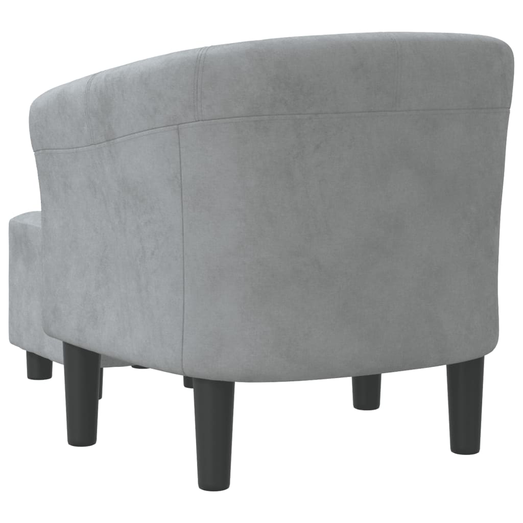 Poltrona Cabriolet con Poggiapiedi Grigio Scuro in Velluto - homemem39