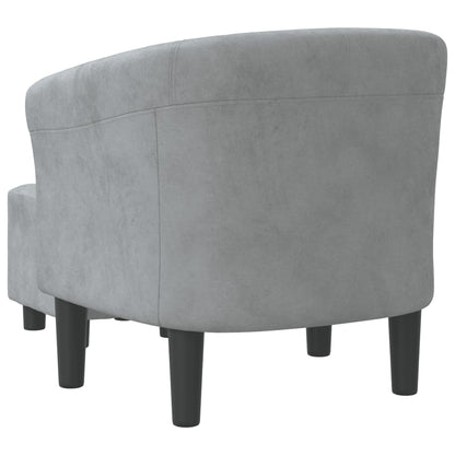 Poltrona Cabriolet con Poggiapiedi Grigio Scuro in Velluto - homemem39