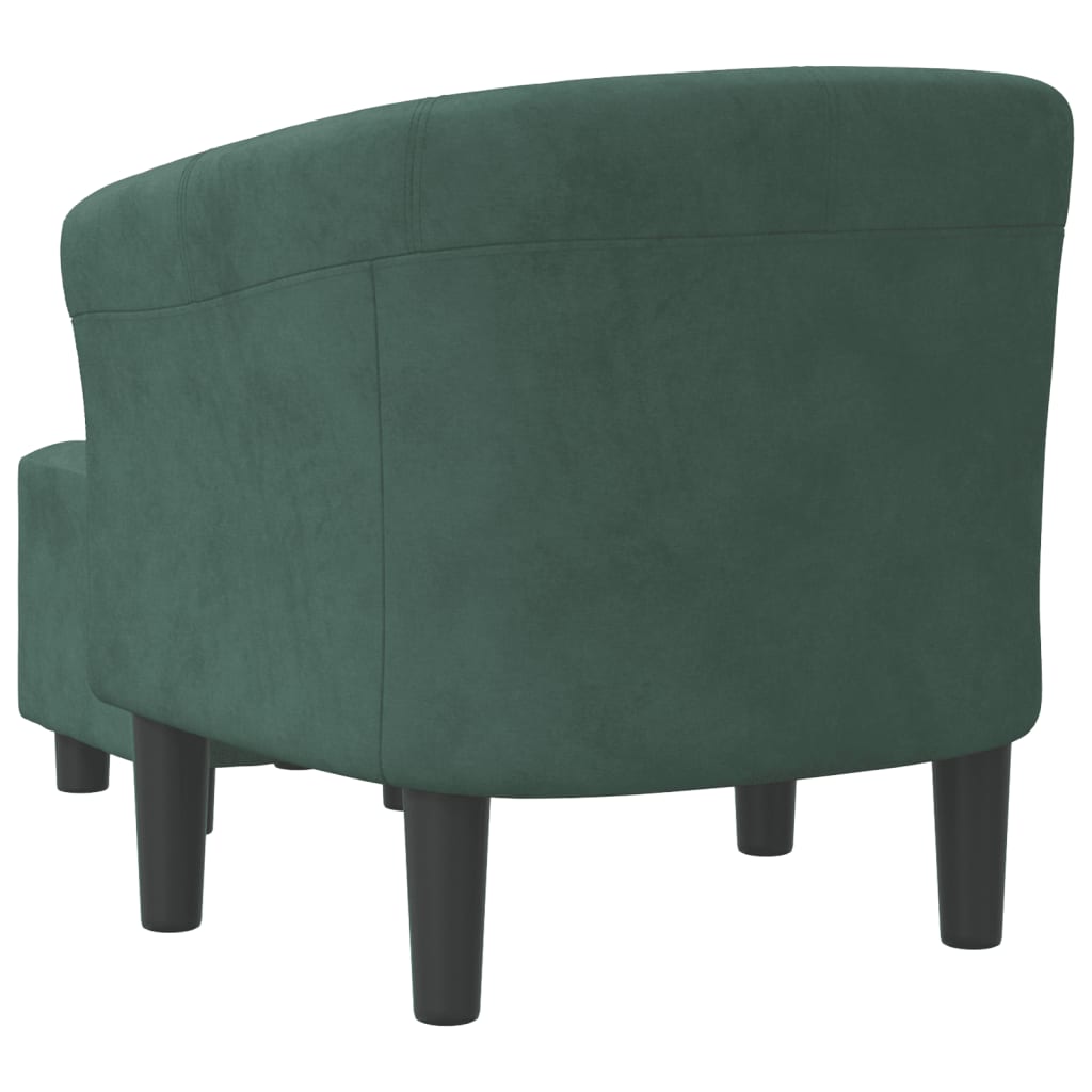 Poltrona Cabriolet con Poggiapiedi Verde Scuro in Velluto | homemem39