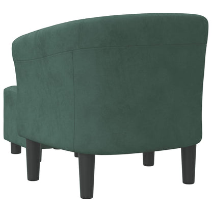 Poltrona Cabriolet con Poggiapiedi Verde Scuro in Velluto | homemem39