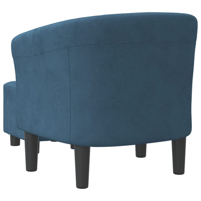 Poltrona Cabriolet con Poggiapiedi Blu Scuro in Velluto | homemem39