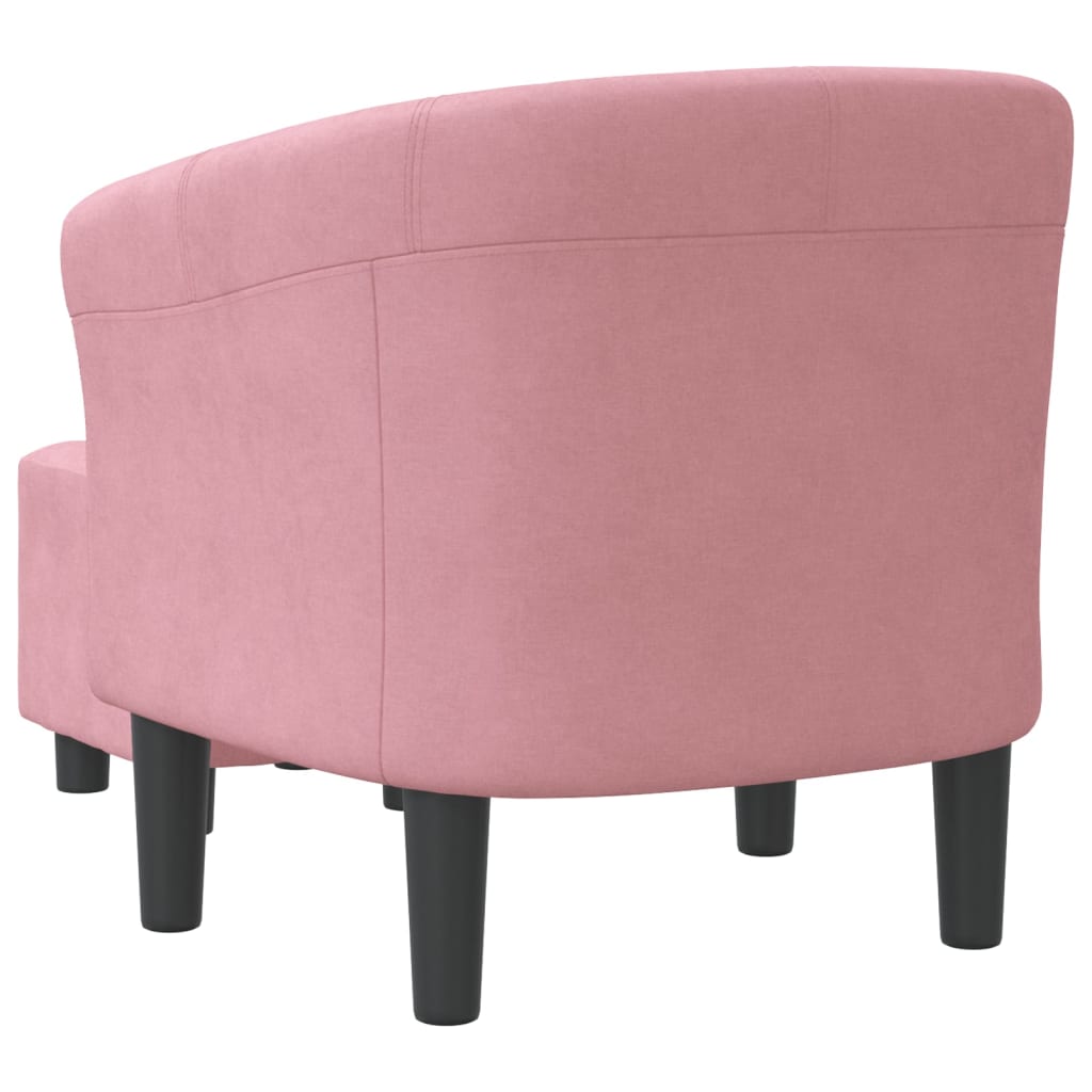 Poltrona Cabriolet con Poggiapiedi Rosa in Velluto | homemem39
