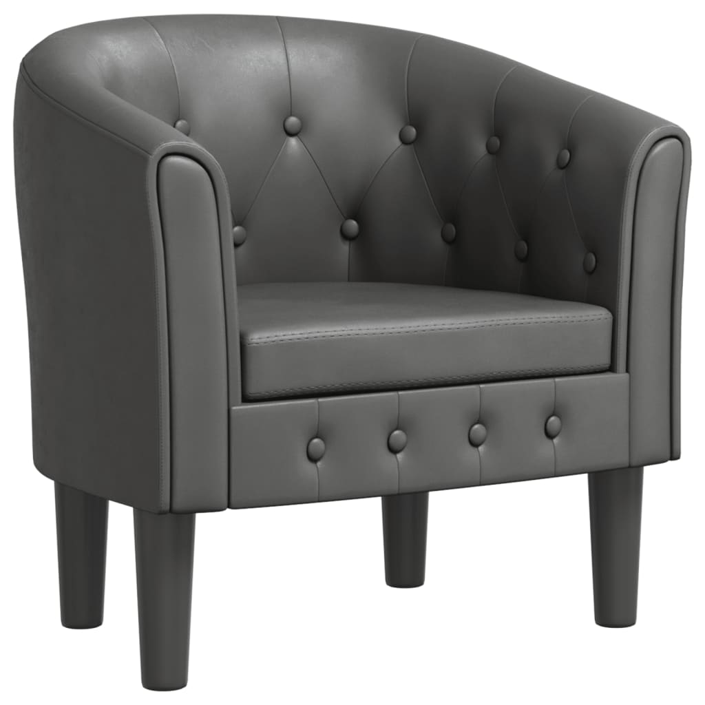 Poltrona Cabriolet Grigia in Similpelle | homemem39