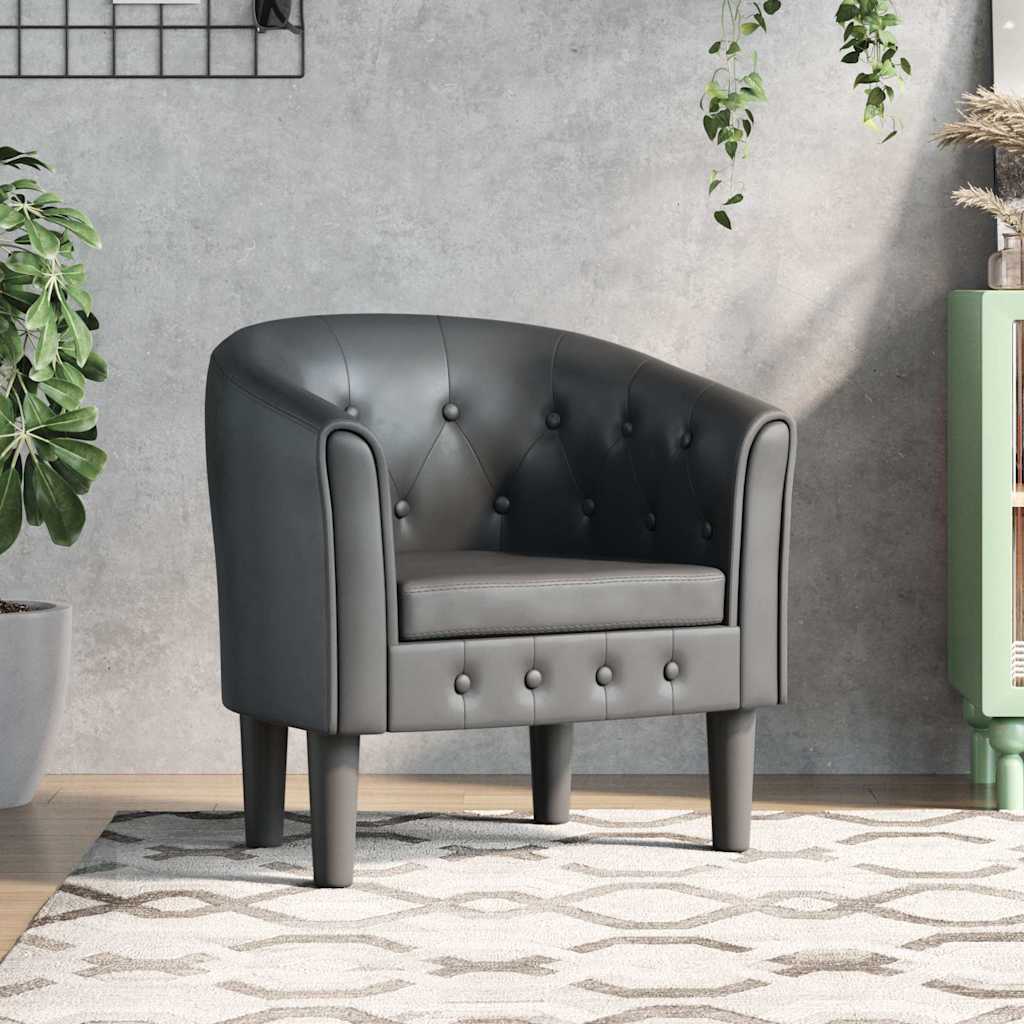 Poltrona Cabriolet Grigia in Similpelle | homemem39