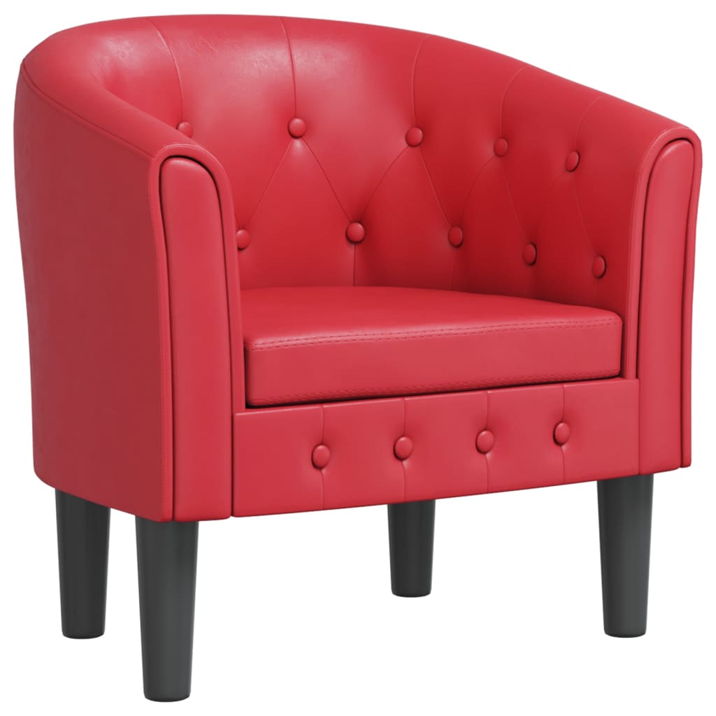 Poltroncina a Pozzetto Rossa in Similpelle | homemem39