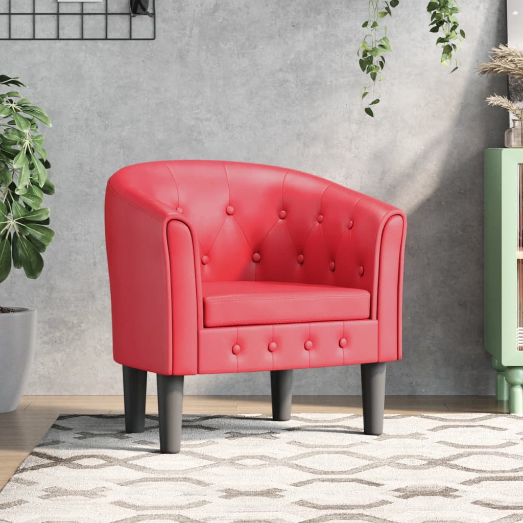 Poltroncina a Pozzetto Rossa in Similpelle | homemem39