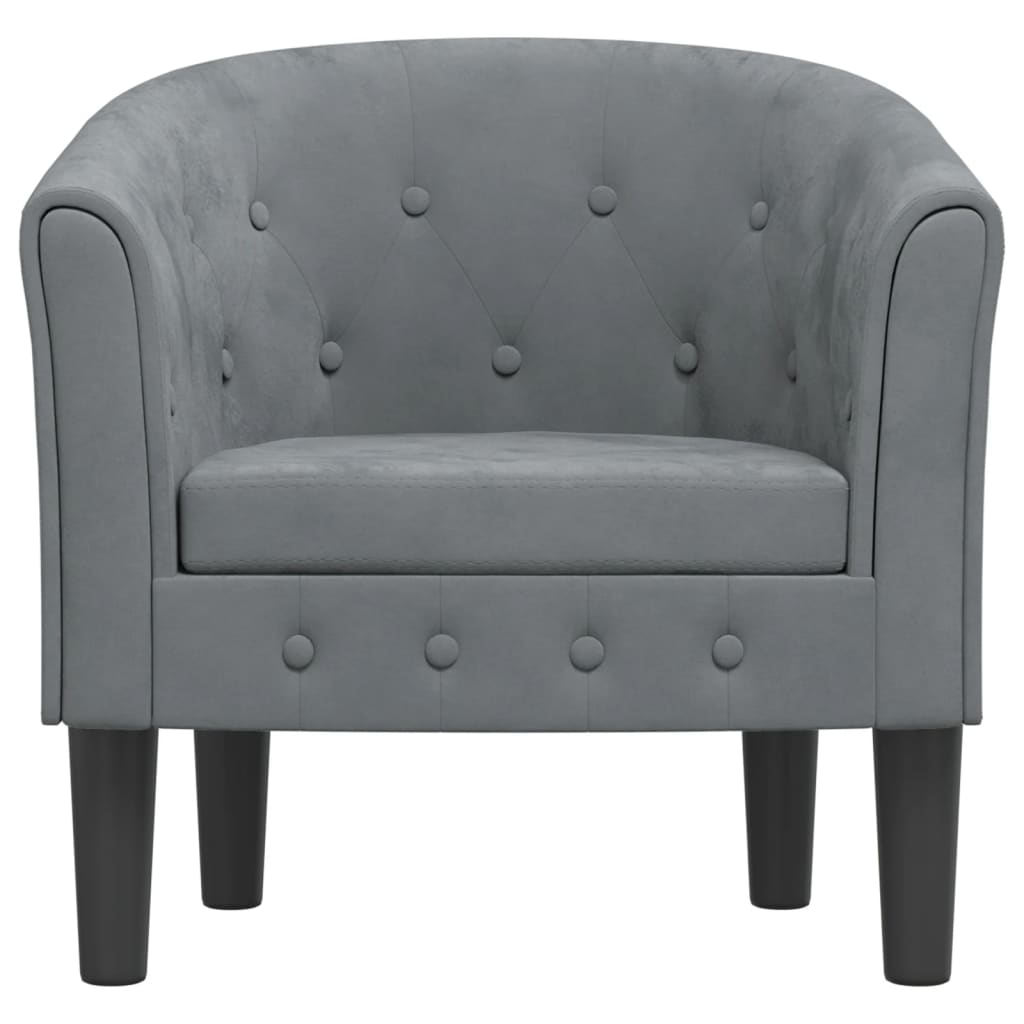 Poltrona Cabriolet Grigio Scuro in Velluto - homemem39