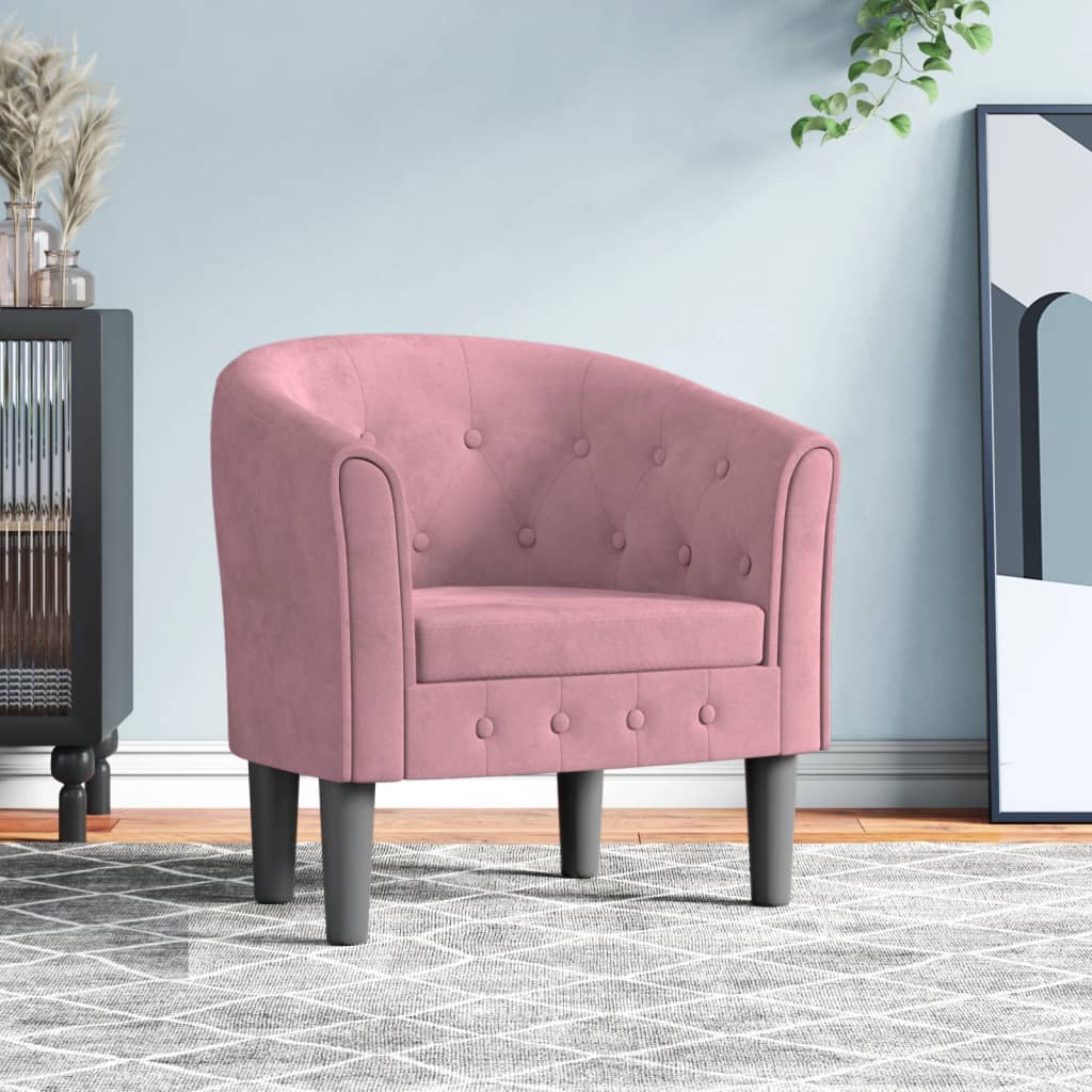 Poltrona Cabriolet Rosa in Velluto | homemem39