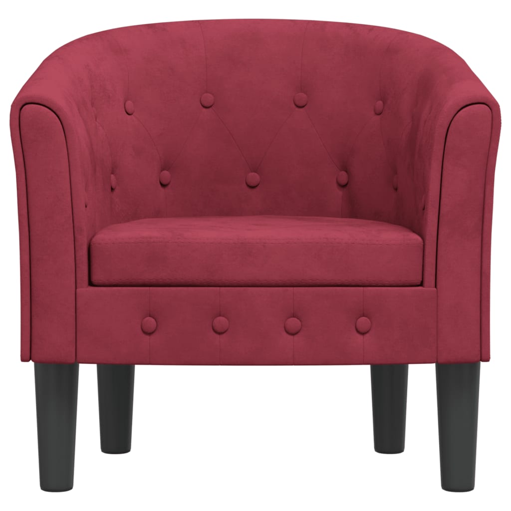 Poltrona Cabriolet Rosso Vino in Velluto | homemem39