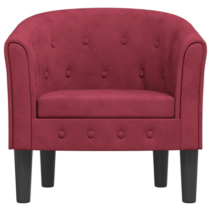 Poltrona Cabriolet Rosso Vino in Velluto | homemem39