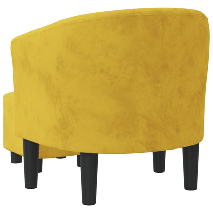 Poltrona Cabriolet con Poggiapiedi Giallo in Velluto | homemem39