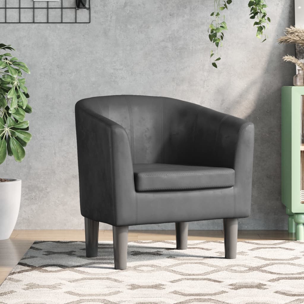 Poltrona Cabriolet Grigia in Similpelle | homemem39