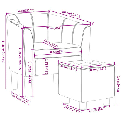 Poltrona a Pozzetto con Poggiapiedi Grigia in Similpelle - homemem39