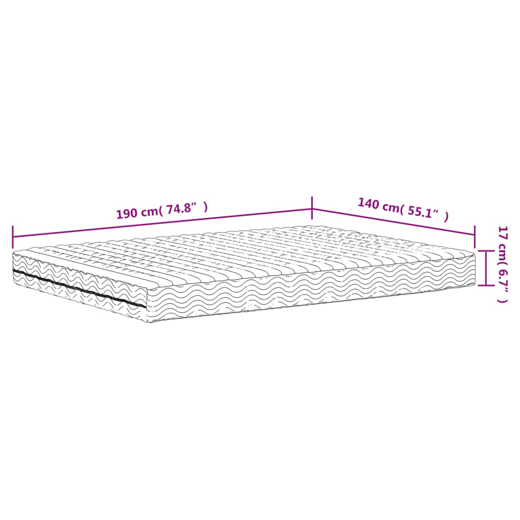 Materasso in Schiuma Bianco 140x190 cm Durezza H2 H3 - homemem39