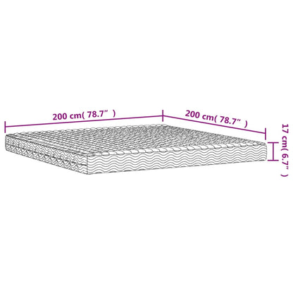 Materasso in Schiuma Bianco 200x200 cm Durezza H2 H3