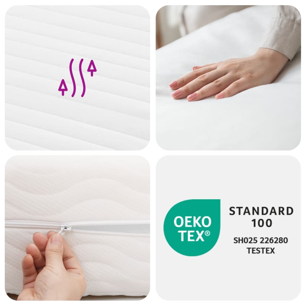 Materasso in Schiuma Bianco 90x190 cm 7 Zone Durezza 20 ILD | homemem39