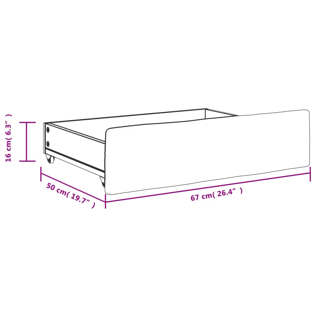 Cassetti da Letto 2pz Crema in Legno Multistrato e Tessuto - homemem39