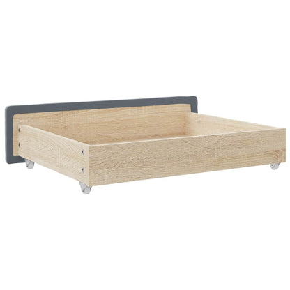 Cassetti da Letto 2pz Grigio Scuro Legno Multistrato e Velluto - homemem39