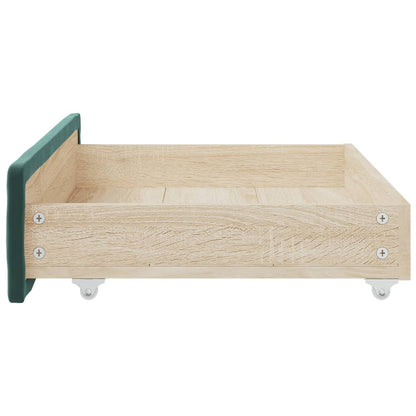 Cassetti da Letto 2pz Verde Scuro Legno Multistrato e Velluto - homemem39