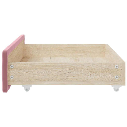 Cassetti da Letto 2pz Rosa in Legno Multistrato e Velluto - homemem39