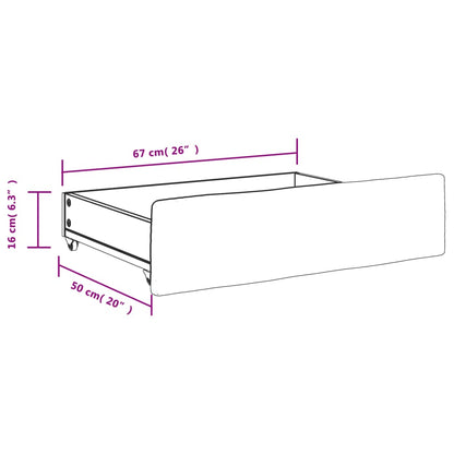 Cassetti da Letto 2pz Neri in Legno Multistrato e Similpelle - homemem39