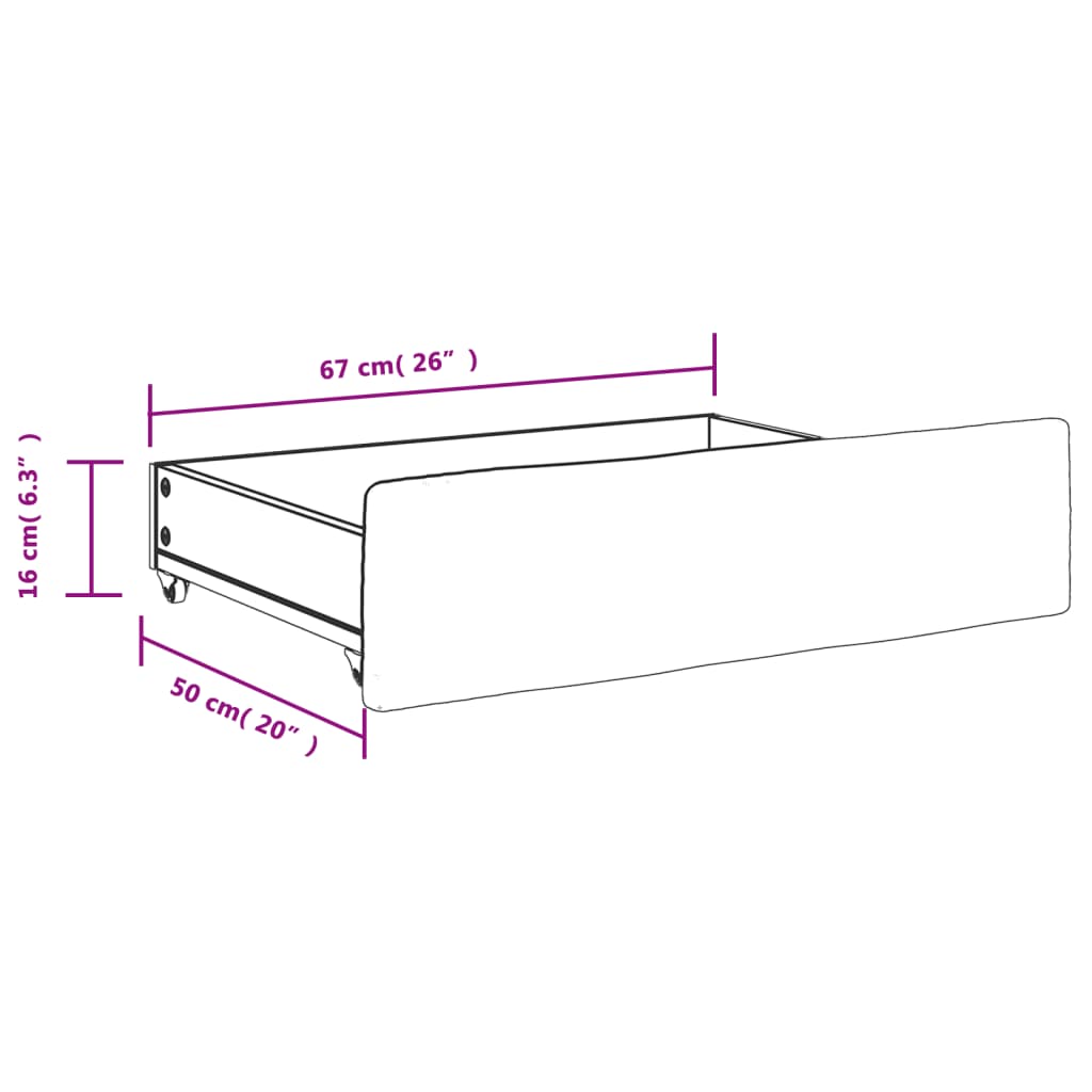 Cassetti da Letto 2pz Bianchi in Legno Multistrato e Similpelle - homemem39