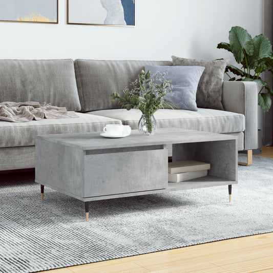 Tavolino da Salotto Grigio Cemento 90x60x35cm Legno Multistrato | homemem39