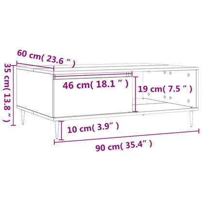 Tavolino da Salotto Rovere Fumo 90x60x35cm in Legno Multistrato | homemem39