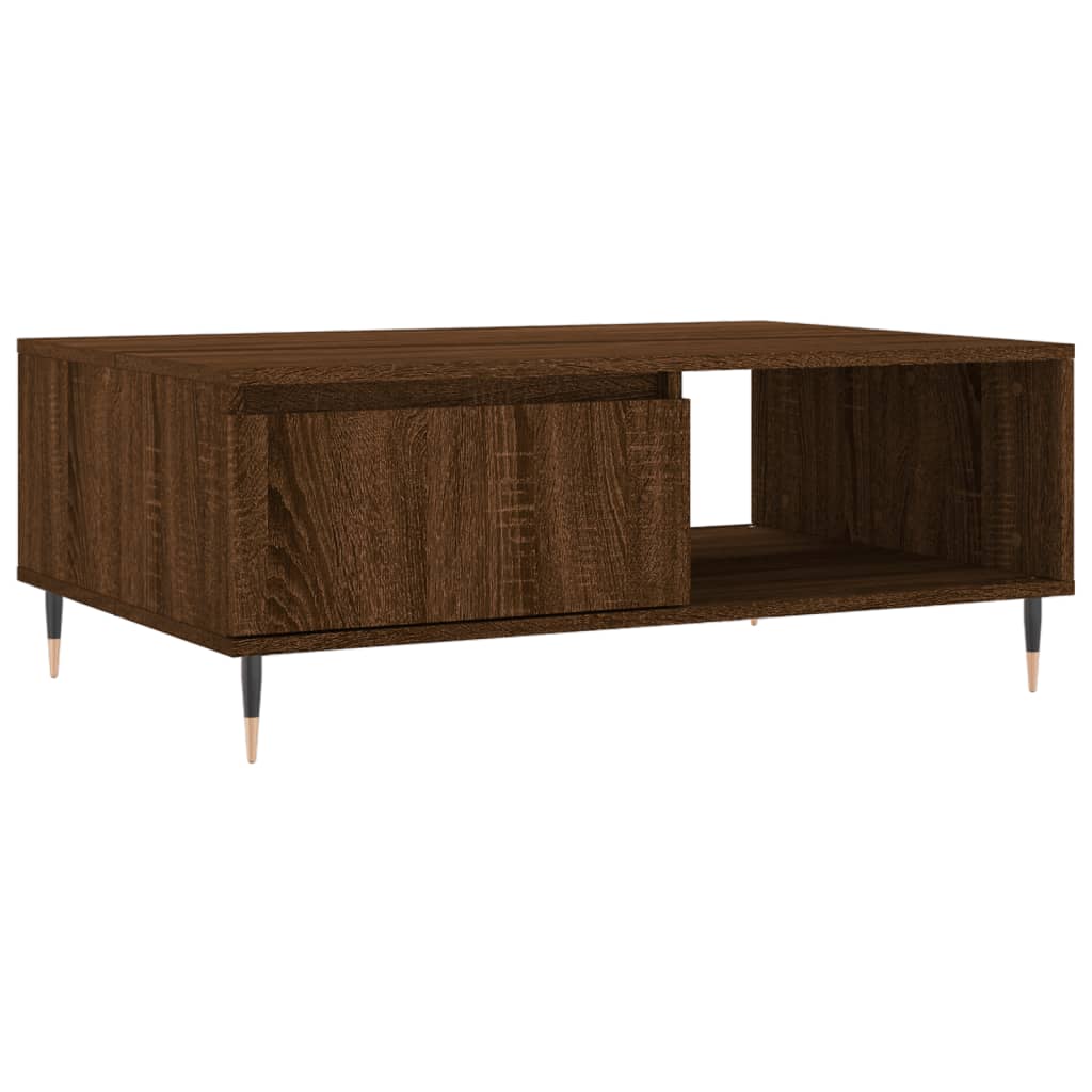 Tavolino da Salotto Rovere Marrone 90x60x35cm Legno Multistrato | homemem39